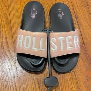 Hollister baby pink slides